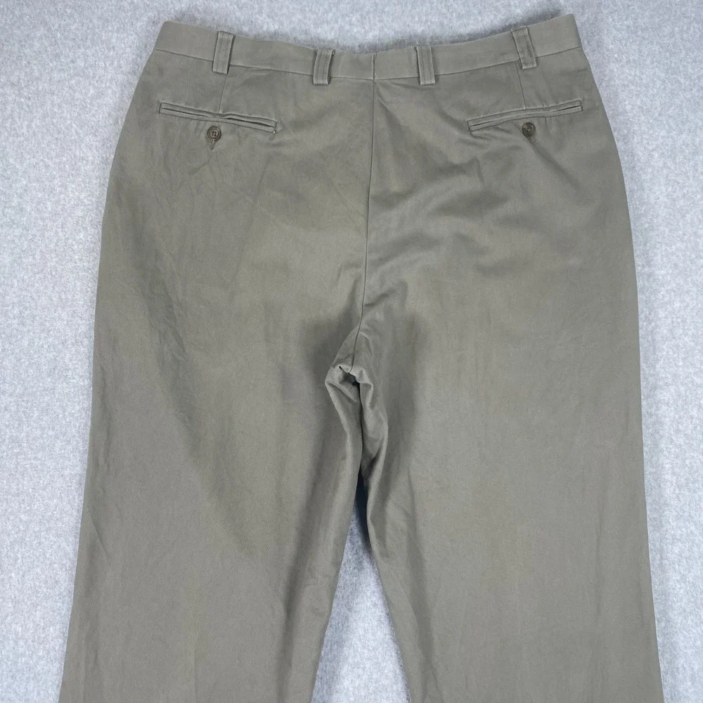 Lauren Ralph Lauren Dress Pants Mens 38x32 Olive Taupe Pleated Cuffed Cotton